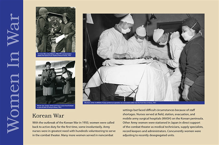 Women in War: Korean War exhibit panel