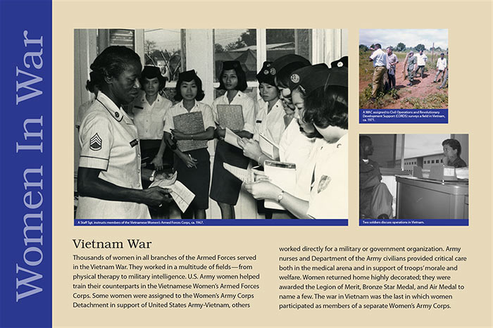 Women in War: Vietnam War exhibit panel